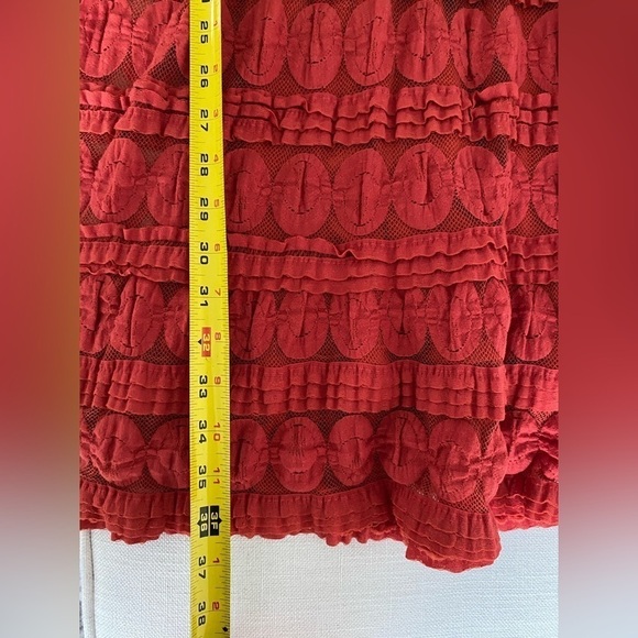 MAX Studio Burnt Orange Boho Patterned Midi Dress Size Small - Picture 5 of 8